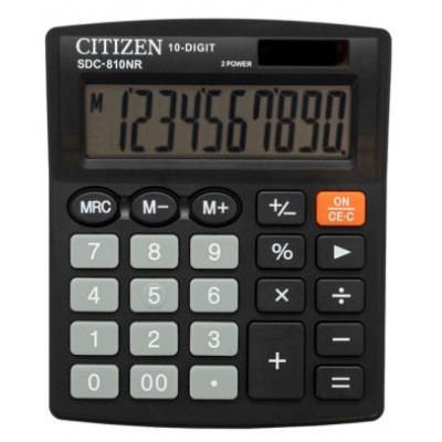 Калькулятор настольный Citizen SDC-810NR 10 разр.двойное питание 102*124*25mm темно-синий